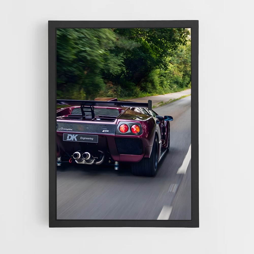 Poster Diablo Rouge – affiche Lamborghini (vue 2)